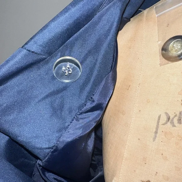 Chadwicks Navy Double-Breasted Trench Coat - Picture 6 of 7